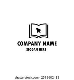Open Book Logo Education Flat Vector Design