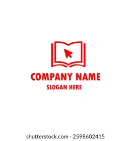 Open Book Logo Education Flat Vector Design