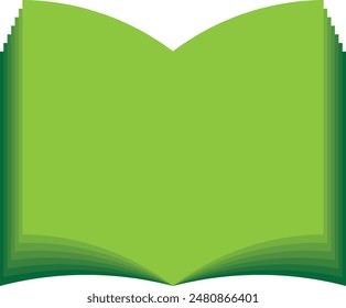Open Book Logo Education green Flat Vector Design.