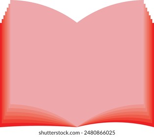 Open Book Logo Bildung Rot Flat Vektorgrafik Design.