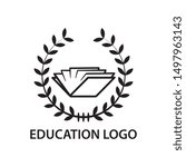 open book logo for education symbol