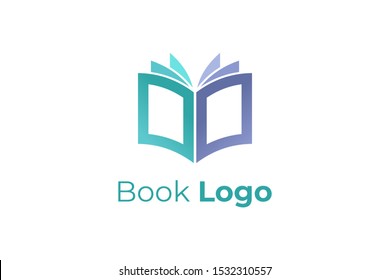Open Book Logo Education Symbol Paper Icon Vector Illustration