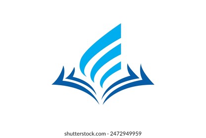 Open book logo education vector image