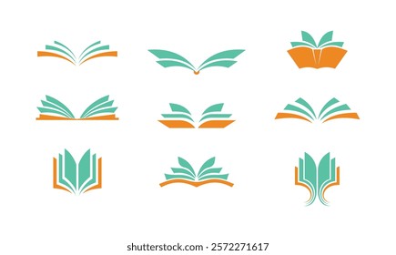 open book logo flat design illustration