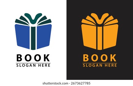 Abra o logotipo do livro. Design plano Ícone do logotipo Open book Vetor.