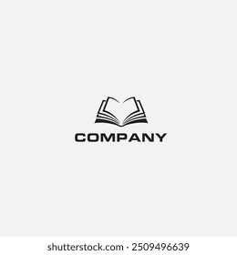 Diseño de Vector plano con logo de libro abierto