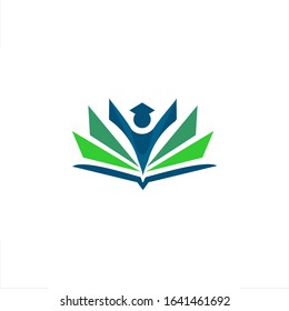 open book logo happy student design