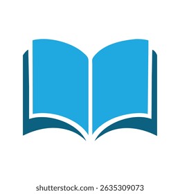Open Book Logo Icon, Open book, knowledge, education, and literature, for library school Logo.
