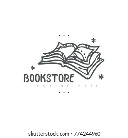 Open Book Logo. Perfect For Book Store, Reading And Writing Event, Kids Journalism, Poem Contest, Etc