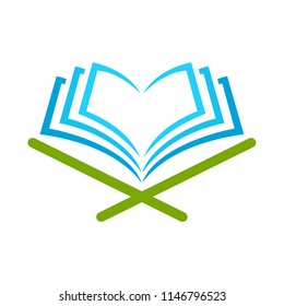 Open book logo, Scripture Qoran,holy book
