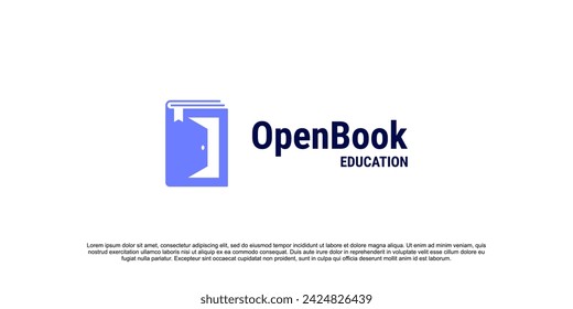 open book logo. University College Academic Campus logo designs