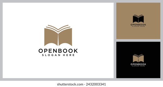 open book logo vector design template