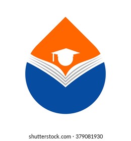 open book logo vector. graduation logo vector.