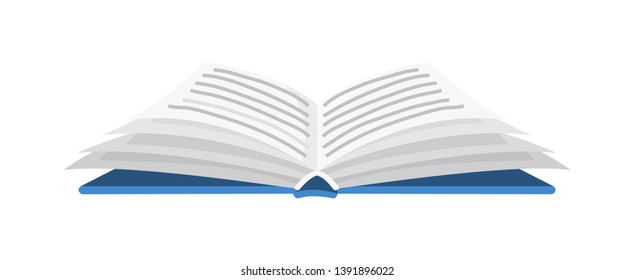 Open book for Lover of literature. Encyclopedias for reading. Inverted pages. Object in contemporary style. Vector illustration for posters.