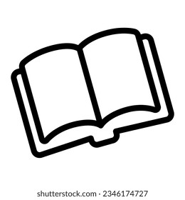 Open book, magazine line icon, children book day concept, magazine vector sign on white background, open book outline style mobile concept web design. Vector graphics.