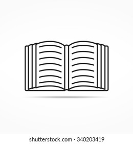 Open book or magazine minimal line icon, vector eps10 illustration