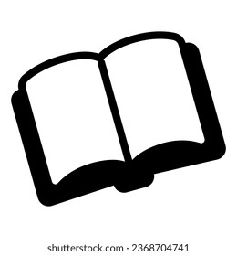 Open book, magazine solid icon, children book day concept, magazine vector sign on white background, open book glyph style for mobile concept and web design. Vector graphics