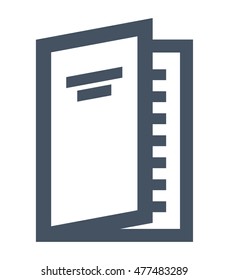 Open book or magazine vector simple icon isolated