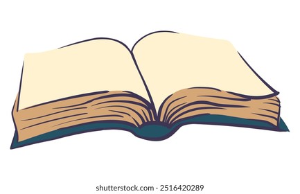 Open book of magic spells. Velminsky grimoire with spells. Wizard's diary, ancient volume with charms and esoteric knowledge. Vector cartoon illustration.