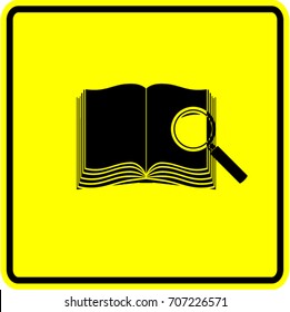signo de apertura de libro y de aumento