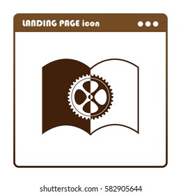 The open book. Manual and tutorial, instruction symbol, icon for the landing page