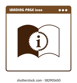 The open book . Manual and tutorial,  instruction symbol, icon for the landing page