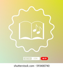 The open book. Manual and tutorial, music , instruction, icon, vector