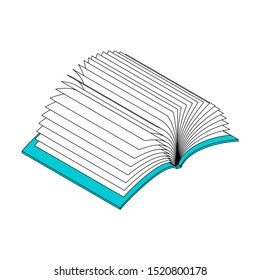 Open book many pages isolated. vector illustration
