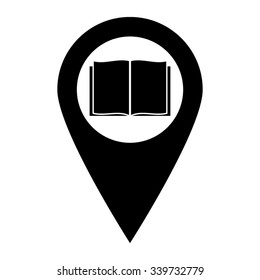 Open book - map pointer vector icon