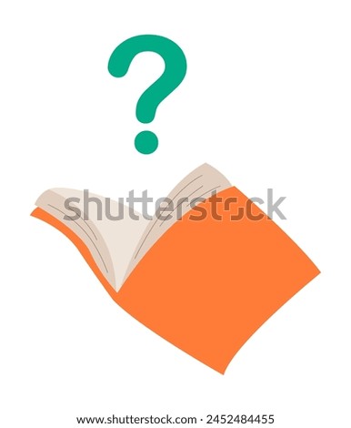 Open book with mark question. Colorful vector illustration