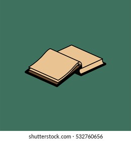 Open book Minimalistic Flat Line Color Stroke Icon Pictogram Illustration