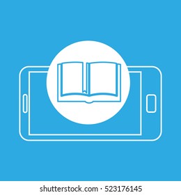 open book mobile device education vector illustration eps 10