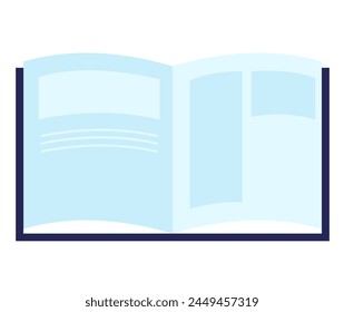 Open book mock up template isolated on white background. Vector flat graphic design cartoon illustration