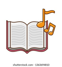open book with musical notes icon