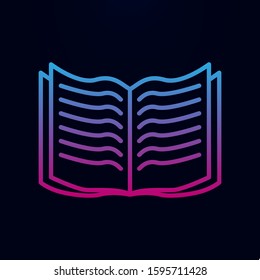 Open book nolan icon. Simple thin line, outline vector of school icons for ui and ux, website or mobile application