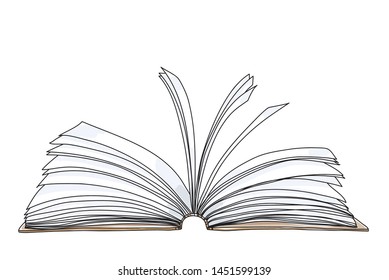 Open Book On White Background Line Stock Vector (royalty Free 