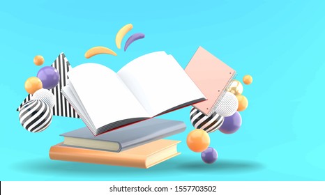 Laptop Surrounded By School Supplies On Stock Illustration 1733621213