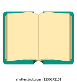 Open book, notepad, empty, for records. Top view. Vector