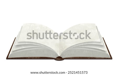 An open book with nothing written in it watercolor painting