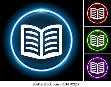 Open Book on Glow Round Button