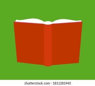 Open book on a green background. Symbol. Vector illustration.