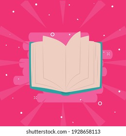 open book on pink background design, Education literature and read theme Vector illustration