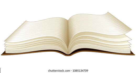 Open book on a white background