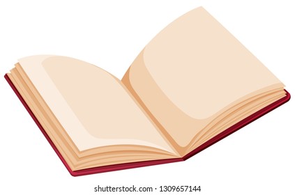 Open book on white background illustration