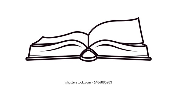open book on white background