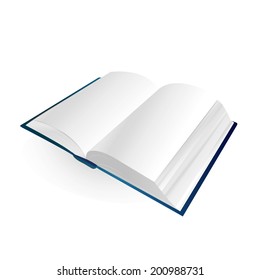 open book on white background