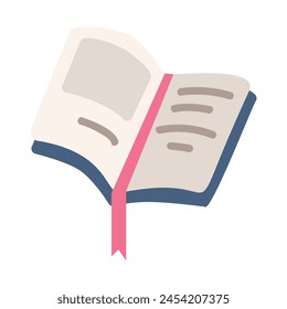 Open book on a white background.