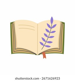 livro aberto sobre fundo branco. elemento de decoração de cartão postal