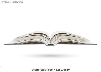 Open book on white background. Vector illustration.