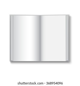 Open book on white background